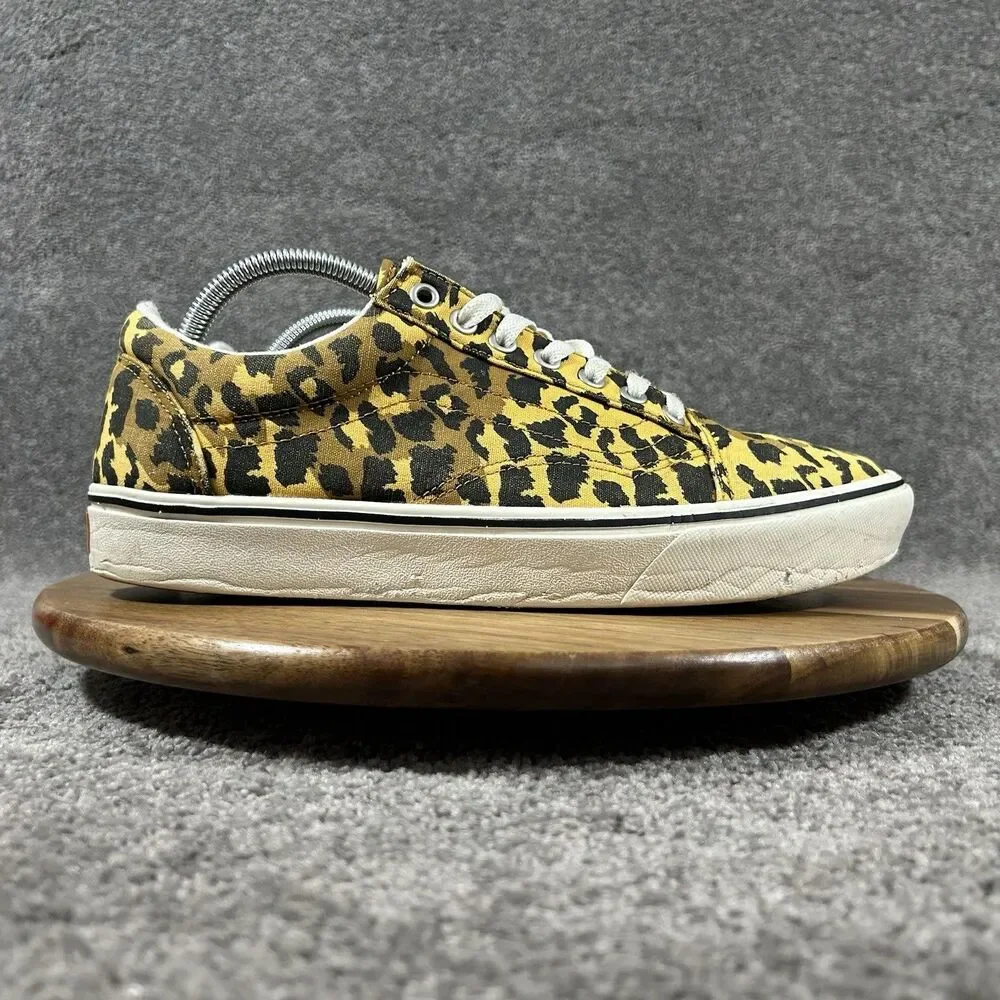 Vans ComfyCush Old Skool Mens Size 10 Leopard Print Athletic Skate Shoes Used